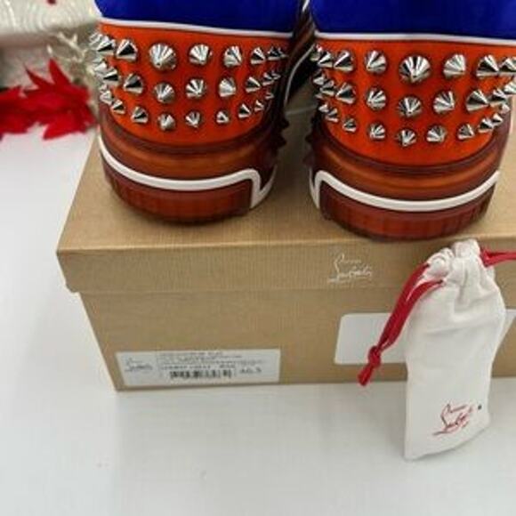 Men's Christian Louboutin ASTROLOUBI Leather/suede sneakers size 46.5 - Picture 3 of 11